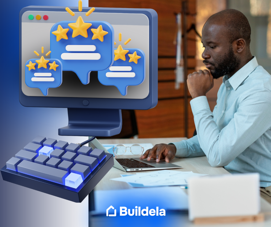 tradesperson at a computer